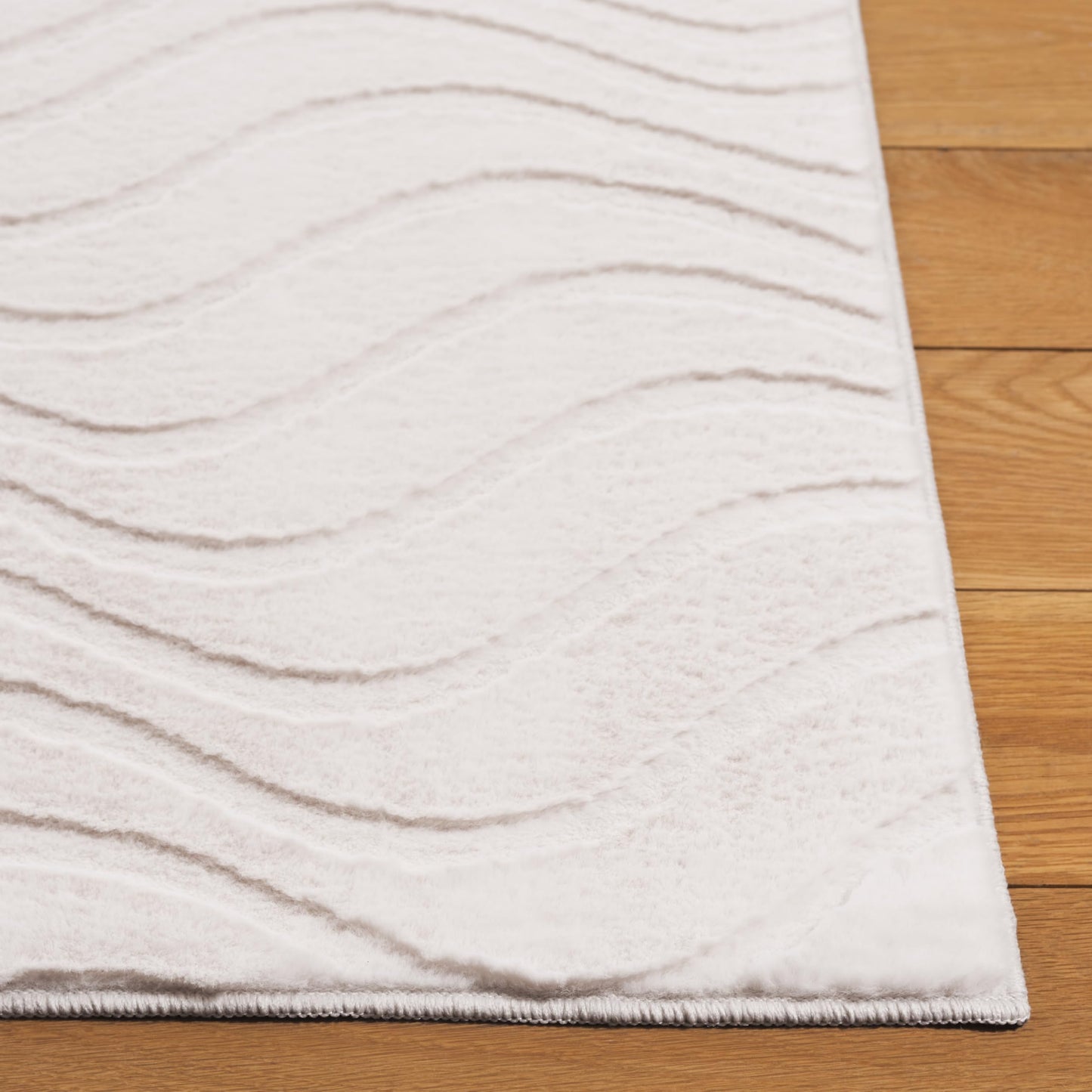 SAFAVIEH Washable Rug Faux Rabbit Fur Shag Collection - 2'6" x 8 Runner, Ivory, Slip Resistant & Easy Cleaning, Ideal for Living Room, Hallway, Foyer, Nursery, Bedroom, Boys & Girls Room (FRF882A)