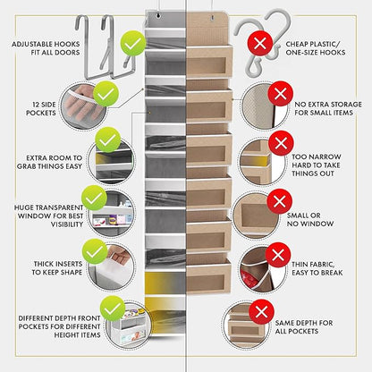 HOMELUX THEORY UPGRADED 6 Tiers Over The Door Organizer Hanging