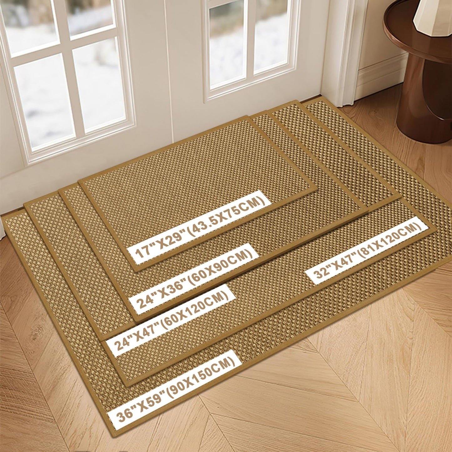 LEKEEPGO Door Mat Indoor Entrance, Indoor Door Mat, 32"x47", Light Brown