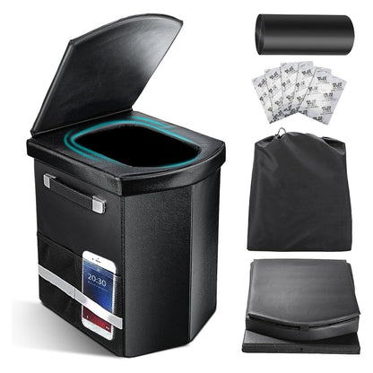 2025 Upgraded 16.5'' XL Portable Toilet for Adults,Tall Camping Toilet with Lid and Convenient Carry Bag, Portable Potty for Camping, Hiking, Car Travel,Truck, RV, Boating, Road Trips, Beach