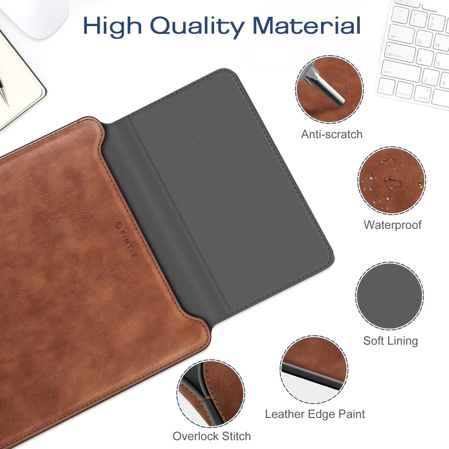 Fintie Sleeve Case for MacBook Air 15.3 M5 M4 M3 M2 A3448 A3241 A3114 A2941, MacBook Pro 16 A3428 A3429 A3403 A3186 A2991 A2485 A2780 A2141, Pro 15 A1707 A1990 - Slim Bag Cover with Stand (Brown)