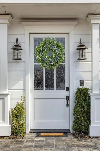 Wreaths for Front Door 22", Door Spring Wreath with Eucalyptus Olive Boxwood Leaves, Greenery Wreath Door Decoration for Spring Summer All Season Home and Outdoor