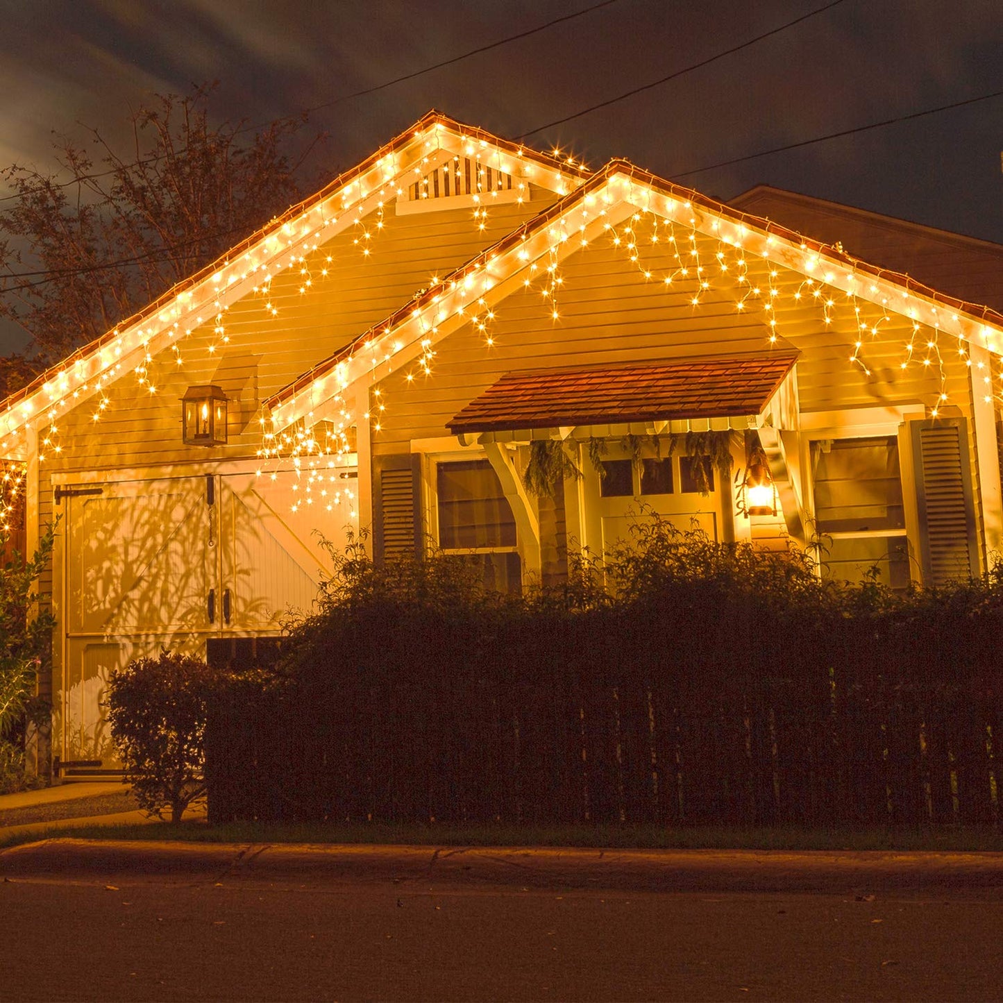 Brizled Icicle Lights Warm White, 29ft 360 LED Christmas Icicle Lights, 8 Modes Christmas Light with 60 Drops, Connectable Xmas Drop Lighting with Remote for Indoor Outdoor Christmas Wedding Holiday