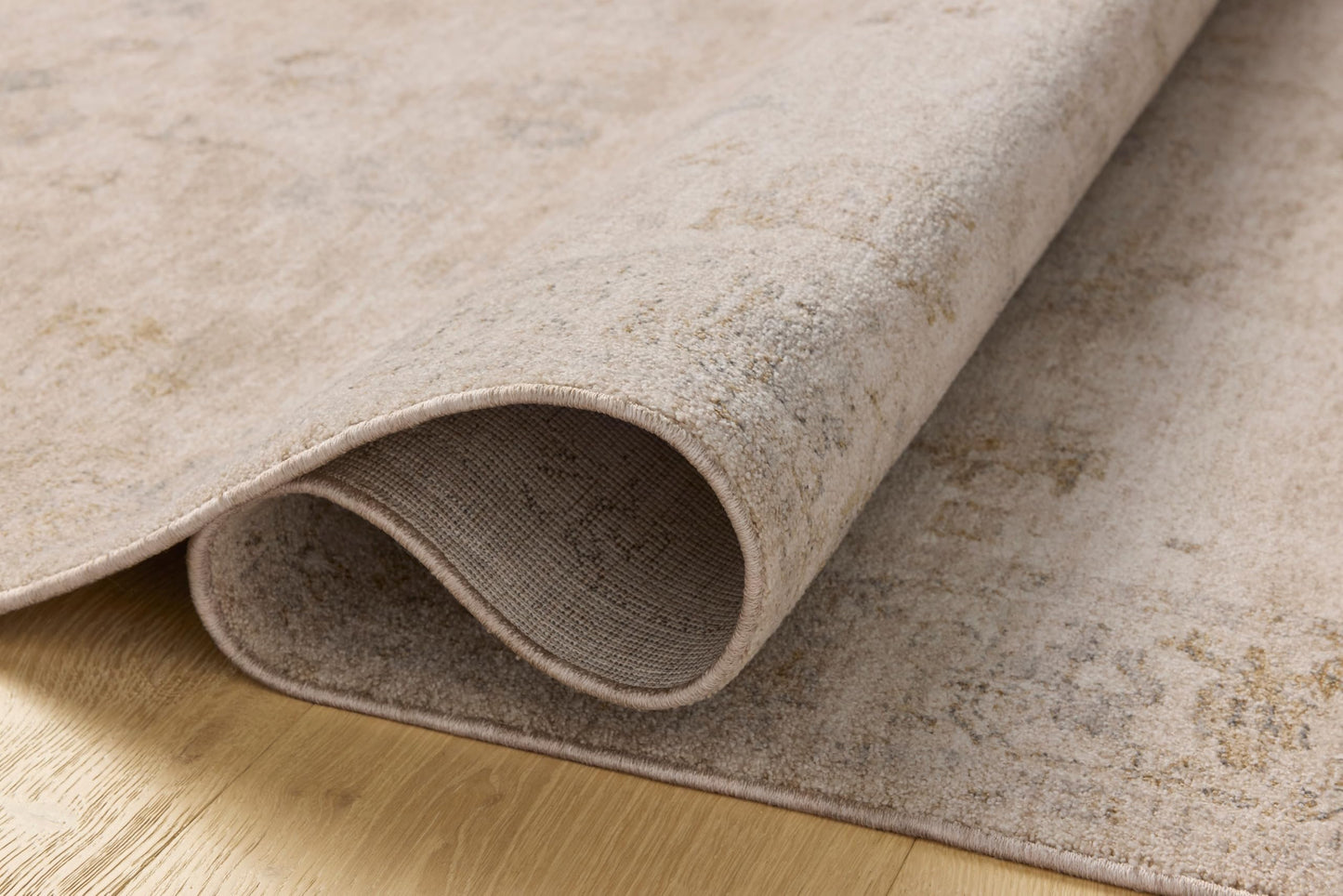 Loloi Chris Loves Julia Louisa Collection LOI-01 Oatmeal/Stone 5'-3" x 7'-6", .38" Pile Height, Area Rug