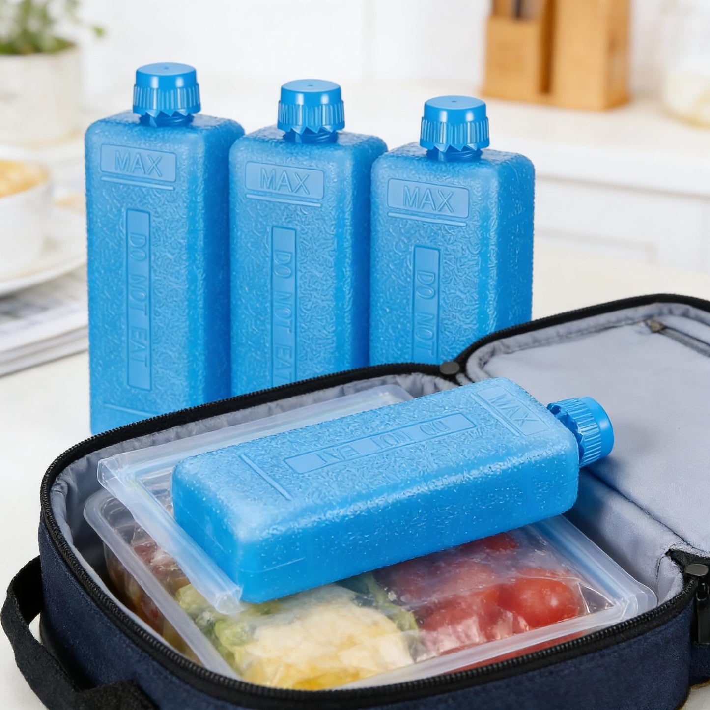 TUESMEILL Mini Ice Packs for Swamp Cooler 8Pcs Refillable Blocks Portable Air Conditioner Fan Reusable Cold Freezer Box Evaporative Cooling Insert Lunch Travel