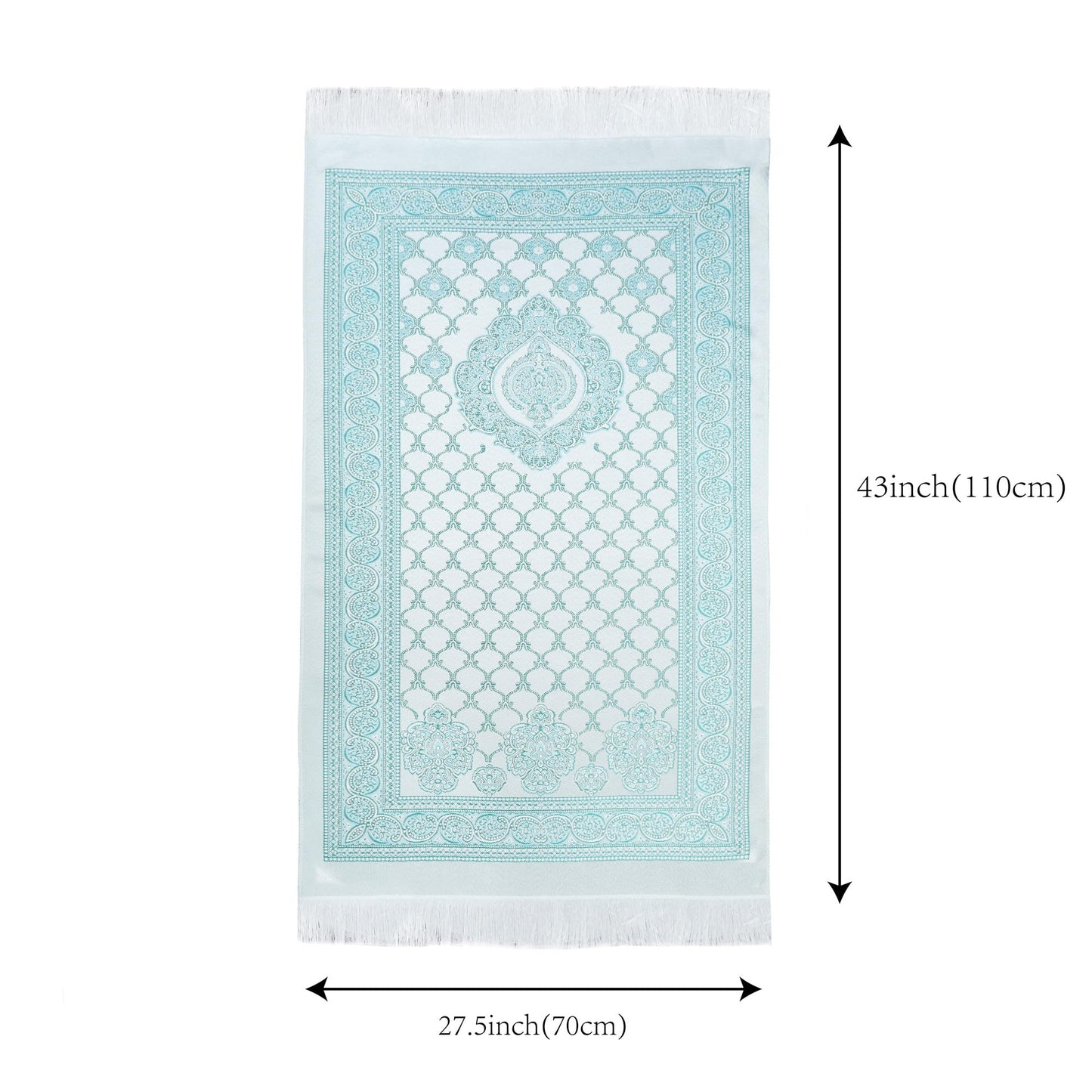 Prayer Rug Muslim Prayer Mat - Soft Thin Prayer Carpet Mats Islam for Kids Men Women, Islamic Eid Ramadan Gifts (Green)