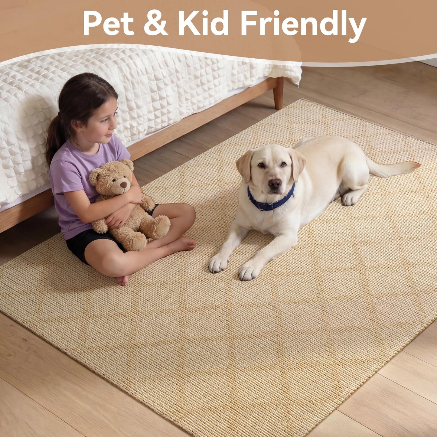 QiCaiJia 2x4 Entryway Area Rugs, Washable Kitchen Rug, Low-Pile Small Runner with Non-Slip Backing, Durable Doormat, Soft Woven Rugs for Bathroom Bedroom Hallways Entrance Indoor (2'x4', Brown)