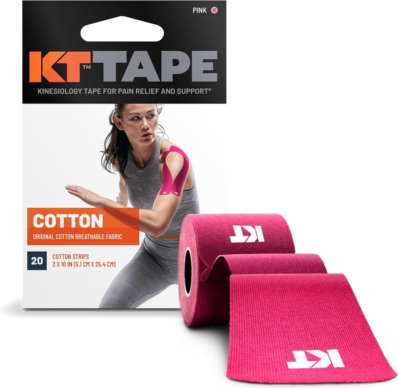KT Tape - Original Cotton Kinesiology Athletic Tape | 20 Precut 10” Pink Strips