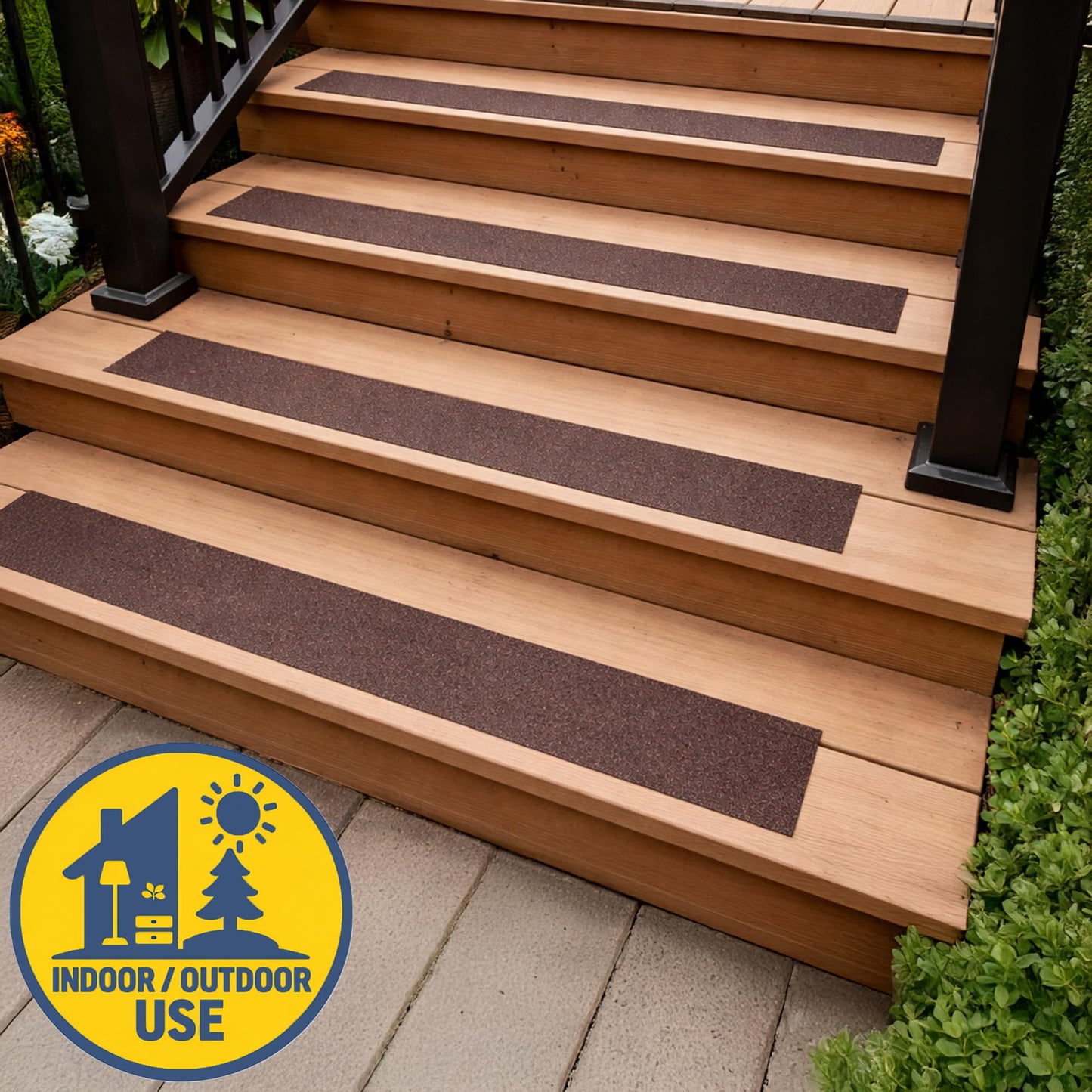 Kraftex Grip Tape [4" x 30ft, Brown] Anti Slip Tape for Stair Runners, Wooden Steps, Stair Nosing, Indoor Stairs, Outdoor Stair Treads, Skateboard
