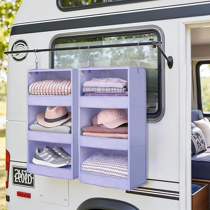 GRANNY SAYS 3 Shelf Hanging Closet Organizers and Storage, Collapsible Closet