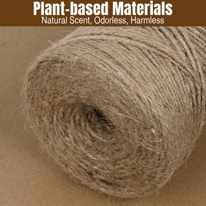 Jute Twine 2mm 1600 Feet Natural Jute Twine String for Crafting, Gardening, Gift Wrapping, Macrame, DIY Decor (Brown, 2Rolls, 800Feet/Roll)