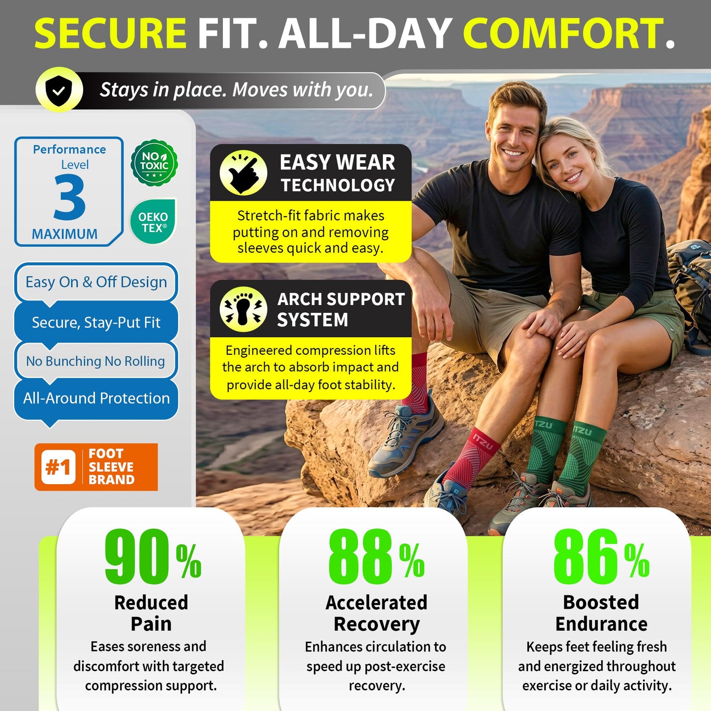 Compression Socks for Plantar Fasciitis, Achilles Tendonitis, Arthritis Relief, Ankle Brace Compression Sleeve with Foot Arch Support, Ankle Wrap for Women, Men, Swelling & Heel Pain Orange L-XL
