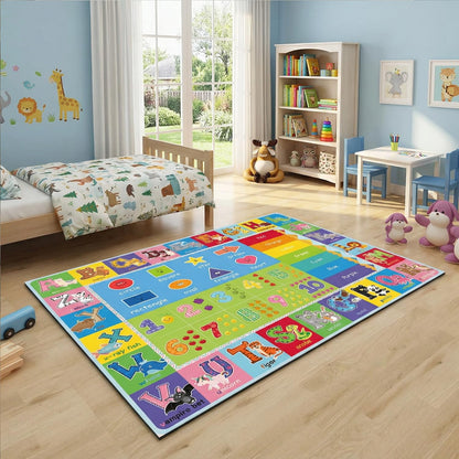 ABC Kids Playroom Rug – Extra Large Educational Carpet with Letters, Numbers & Animals, Thick Soft Floor Mat for Classroom, Nursery & Preschool (59 x 39.4 Inch)