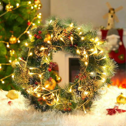 JMEXSUSS Warm White Christmas Lights Indoor, 20ft 400 LED Cluster Lights Christmas Outdoor with Remote, 8 Modes Plug in Christmas Tree Lights for Christmas Tree Wreath