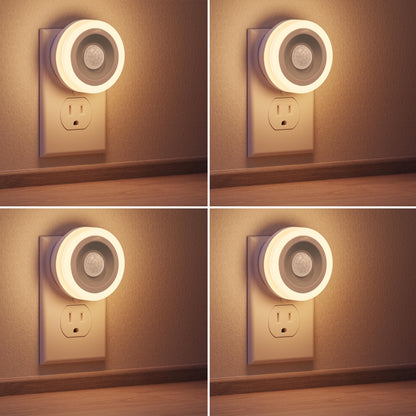 Briignite Motion Sensor Night Light, 4 Pack, Night Lights Plug into Wall, Auto On/Off Motion Activation Nightlight, Energy-Saving 0.6W LED, Daylight White, Ideal for Kids, Bedroom, Bathroom