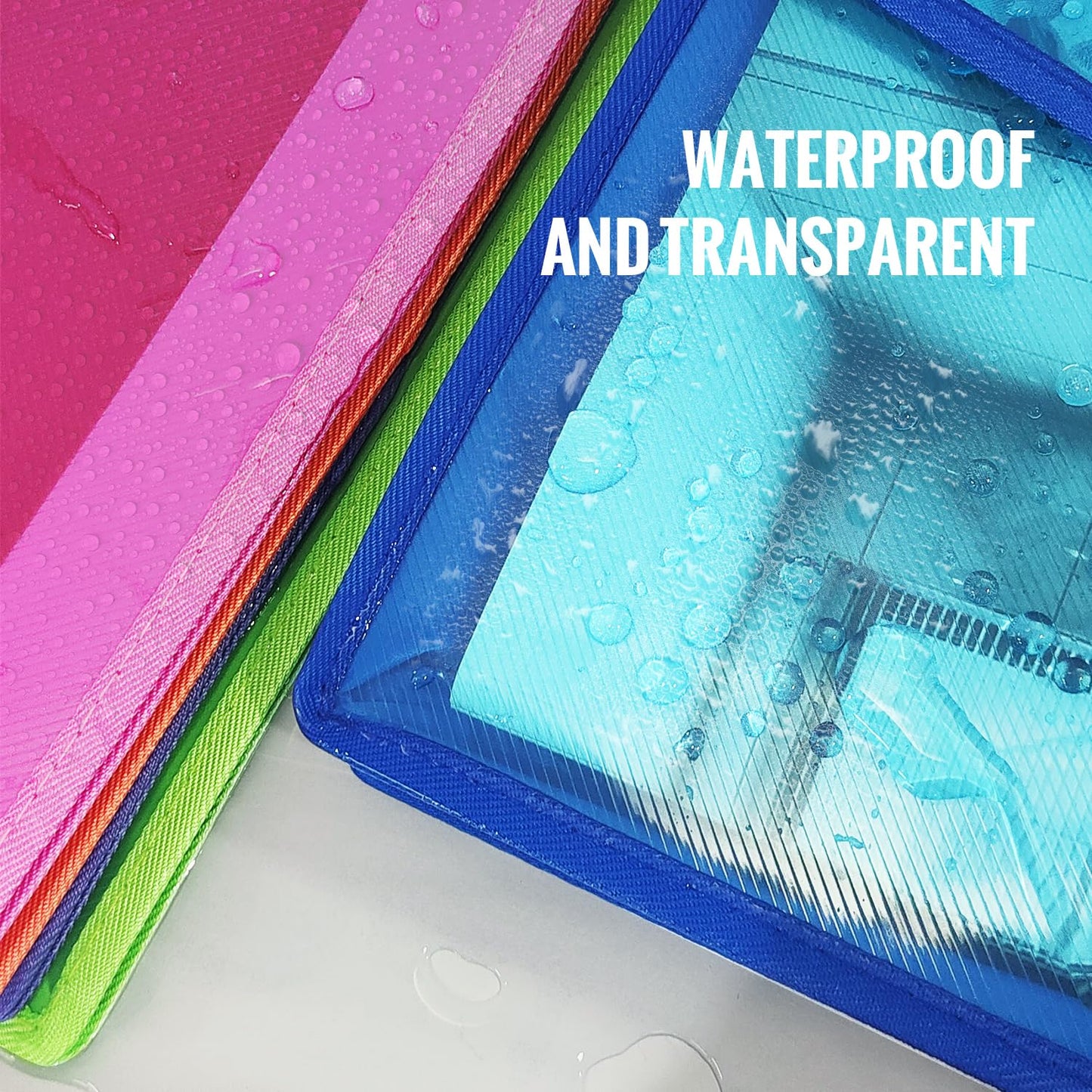 Ecerangus Plastic Expanding File Folder, Envelope Folders for Documents, Waterproof Transparent Expandable File Folder, Large Capacity, Fit Letter/A4 Size (Multicolor-6 Pack)
