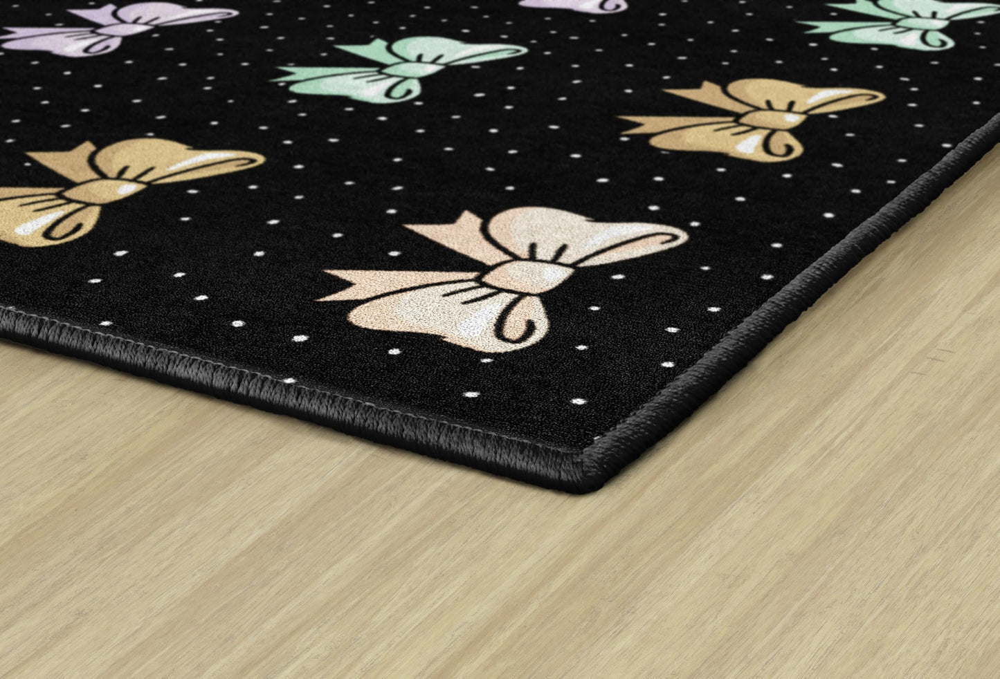 Flagship Carpets Book Club Bow Sit Spots Educational Area Rug for Kids Room, Children's Classroom Rug for Teaching and Playroom, 5' X 7'6"