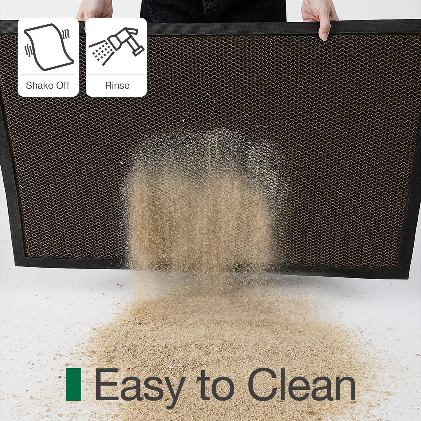 LUMI Front Door Mat for Outside Entrance 32''x47'', Heavy-Duty Dirt-Trapping Doormat with Durable Non-Slip Rubber Backing, Stain & Fade-Resistant Entry Mats, Brown