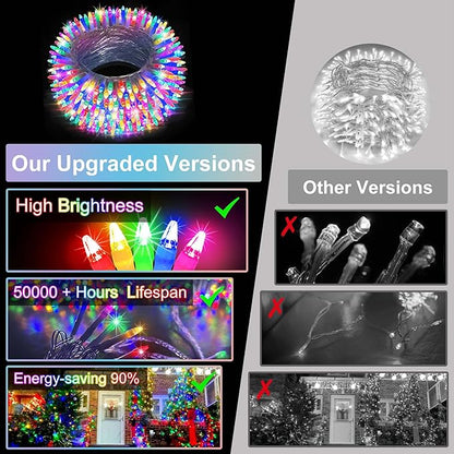 750LED Christmas Lights Outdoor Use, 240ft 12 Modes Multicolor LED String Lights with Timer Dimmable, Waterproof Christmas Tree Lights for Xmas Patio Yard Fence Balcony Garden Decor Multicolor