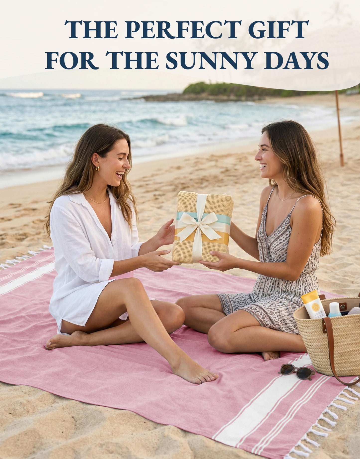 LANE LINEN Large Beach Towel, Turkish Towel, Lightweight Beach Towels for Adults, 39"x71" Oversized Pool Towels, Absorbent, Quick Dry, Durable Sand Proof Beach Towel, 39"x71" - Candy Pink