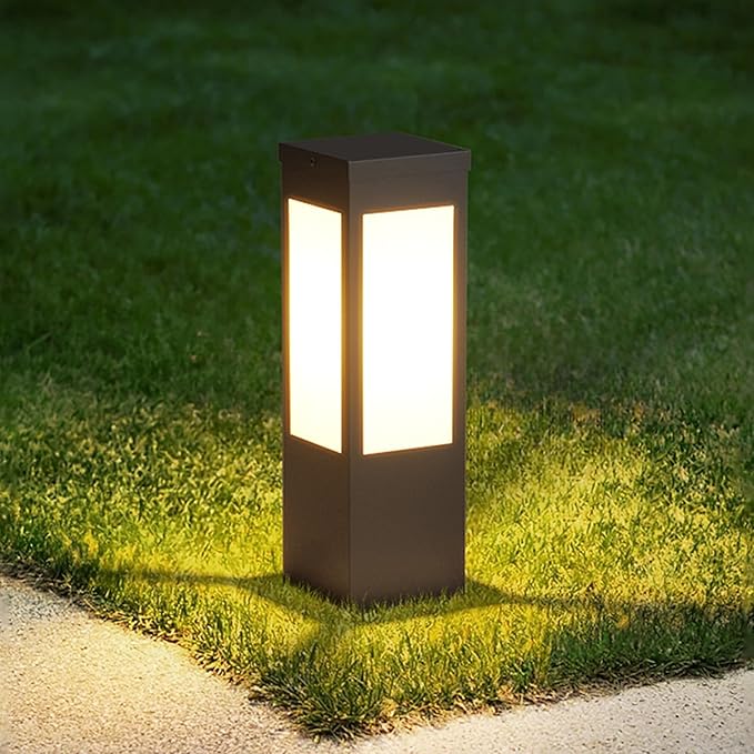 Outdoor Landscape Path Light E26 Bollard Lighting Fixture IP54 Waterproof Pathway Light with Stainless Steel Garden Floor Lamp Outdoor Walkway Lights for Lawn Courtyard Driveway Decoration