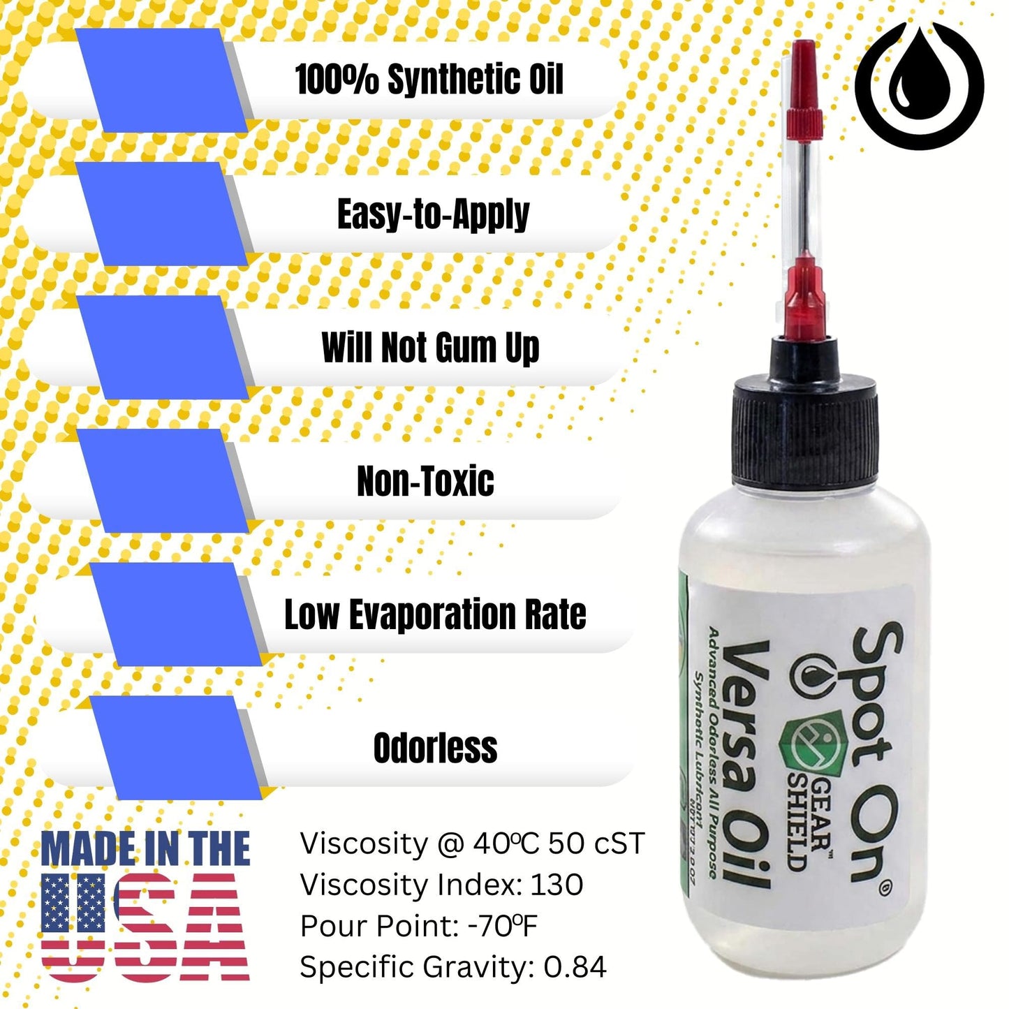 All Purpose Full Synthetic Oil - Advanced Synthetic Lubricant for Clocks, Knives, and Tools - Made in the USA (2 Ounces)