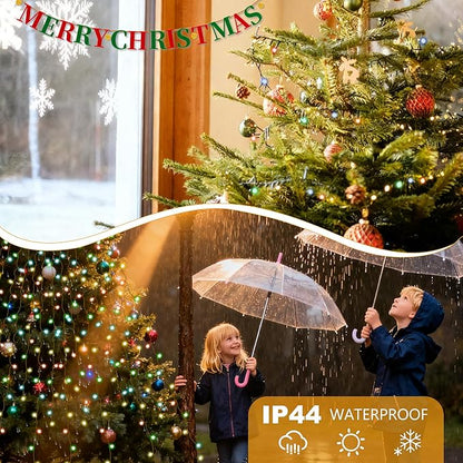 Christmas Tree Lights - 400 LEDs 9.8FT x 16 String Lights with Memory Function & 8 Modes, Fairy Lights with Remote Control & Timer for Christmas Tree Decorations - Multicolor