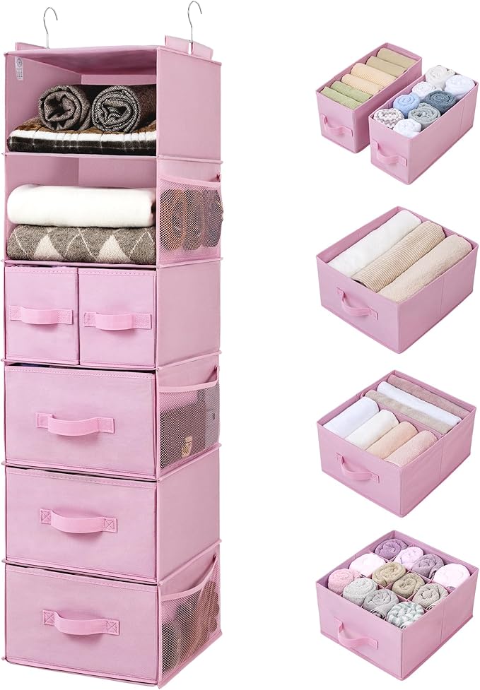 GRANNY SAYS Hanging Closet Organizers and Storage, 6 Shelves Closet Hanging