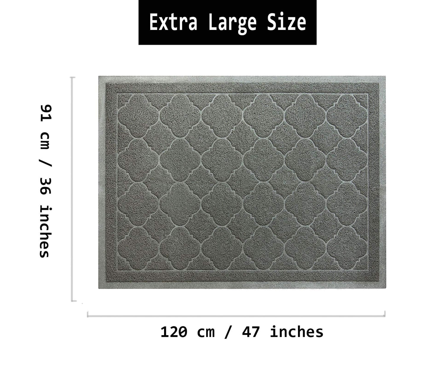 PETUPPY Cat Litter Mat Traps Litter from Litter Box XL Size 47"X36" Durable Trapping Rug, Non-Slip and Waterproof, Easy to Clean