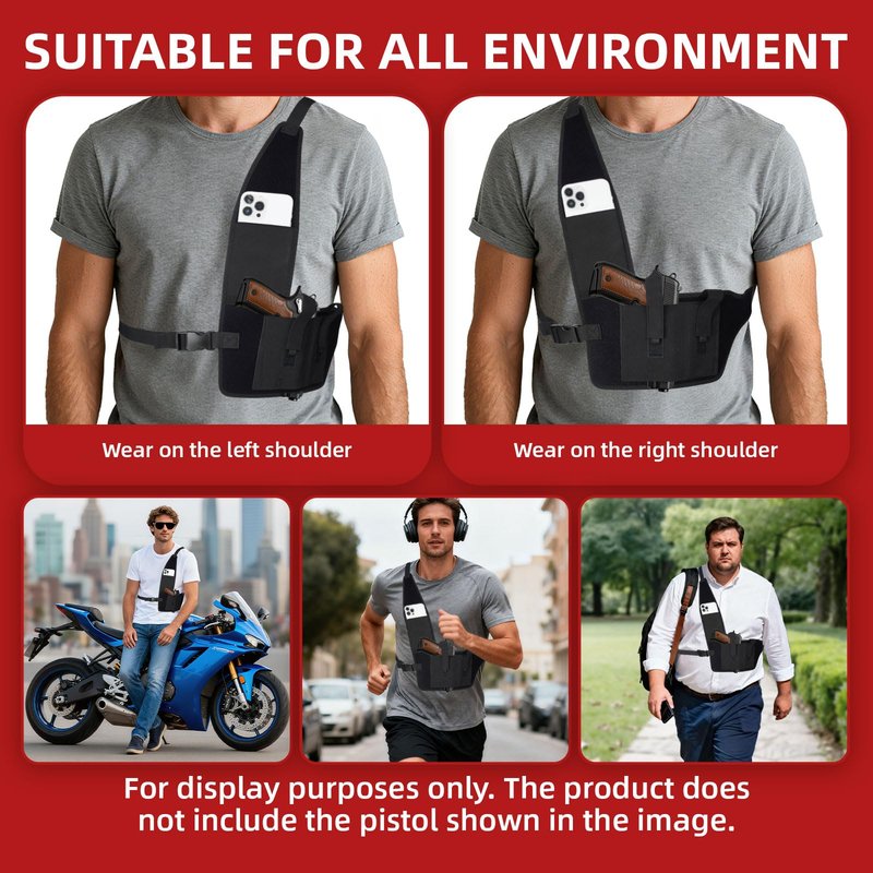 RAWILL Shoulder Holster for Men and Women Fits Glock 17/19/23,1911, Beretta 92FS, Sig P320/P220, S&W, M&P, Shield, Adjustable Holsters for Concealed Carry, Right Hand