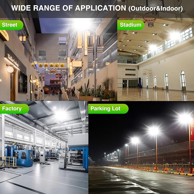 STASUN LED Flood Light Outdoor, Max Series 600W 60000lm 6000K Daylight IP66 Waterproof, Commercial Parking Lot Light,3 Heads for Yard Street Stadium House Floodlight Security Lights for Outdoor Area