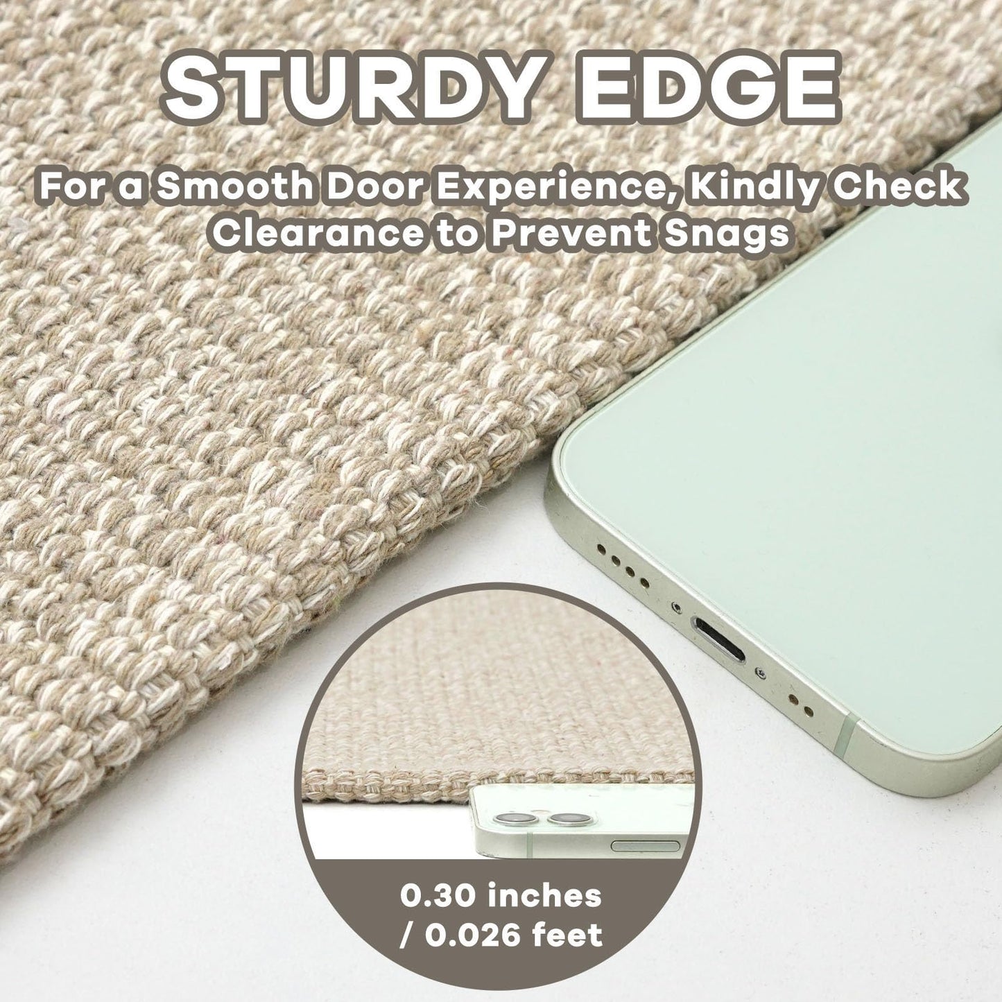 EARTHALL Small Area Rug 2x3 Ft Washable Rugs for Entryway Non Slip Braided Throw Rugs with Rubber Backing Door Mat Indoor Outdoor Entrance Cotton Woven Carpet for Kitchen Foyer Front Door, Send/Beige