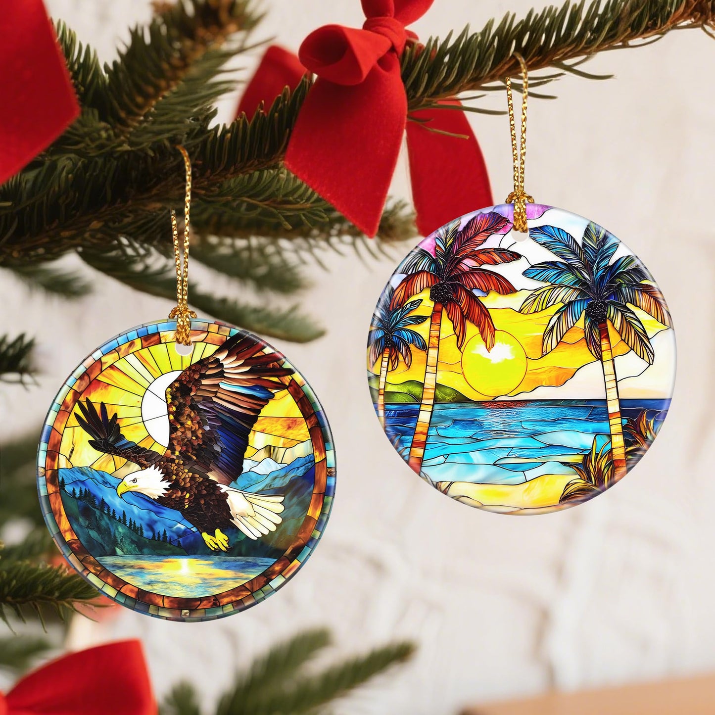 Christmas Ornaments: Christmas Tree Decorations, Beach Sunset Holiday Decor, Stocking Stuffers, Gift Ideas, Xmas Gift, Summer Vibes Gifts & Gifts for Beach Lover