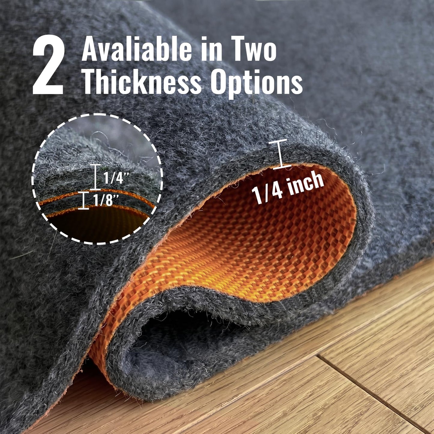 3 x 5 Ft Rug Pad Non-Slip, 1/4" Thick, Rug Gripper for Hardwood Floors, Felt and Natural Rubber Backing, Dual Surface, Cushioned Pads, Keep Carpets in Place, Protective Padding Under Area Rugs