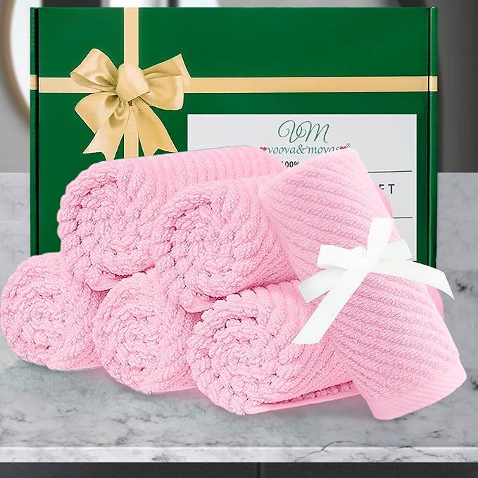 VOOVA & MOVAS Towels for Face, Luxury Hand Towels Set of 6, Fluffy Facial
