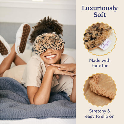 warmies Microwavable Eye Mask for Warmth & Comfort - Heating & Cooling Compress for Calming Relaxation - Weighted & Heated Eye Mask with Scented Lavender for Sleeping - Gray