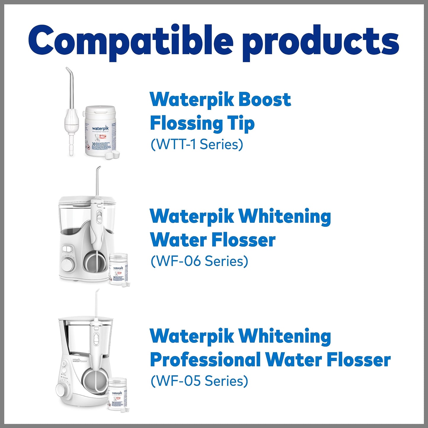 Waterpik Fresh Mint Whitening Refill Tablets (30 Count), Restore Natural Teeth Whiteness, Packaging May Vary, WT-30