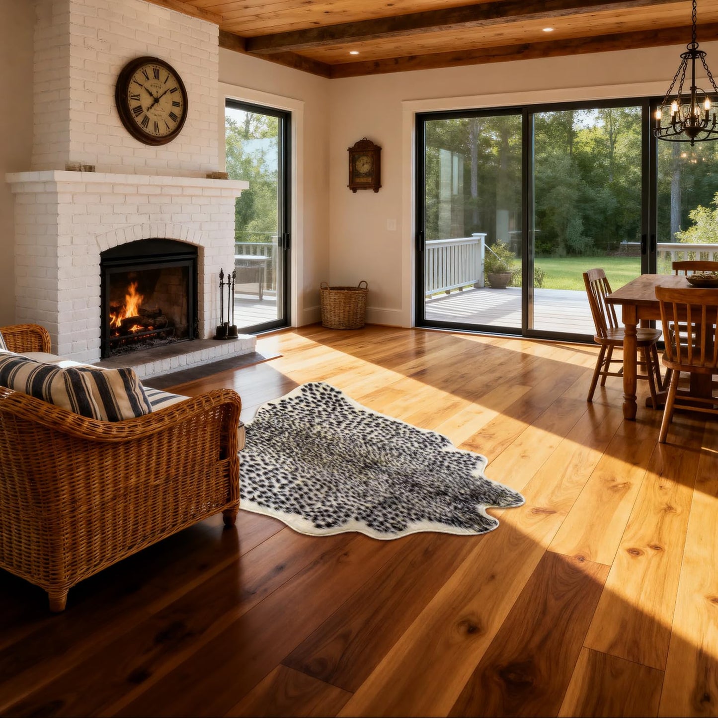 YulyreZome Leopard Print Rug, Faux Fur Cheetah Rug for Living Room Bedroom, 3.3'x3.1' Soft Animal Print Area Rug, Irregular Shaped Leopard Hide Floor Mat for Home Decor