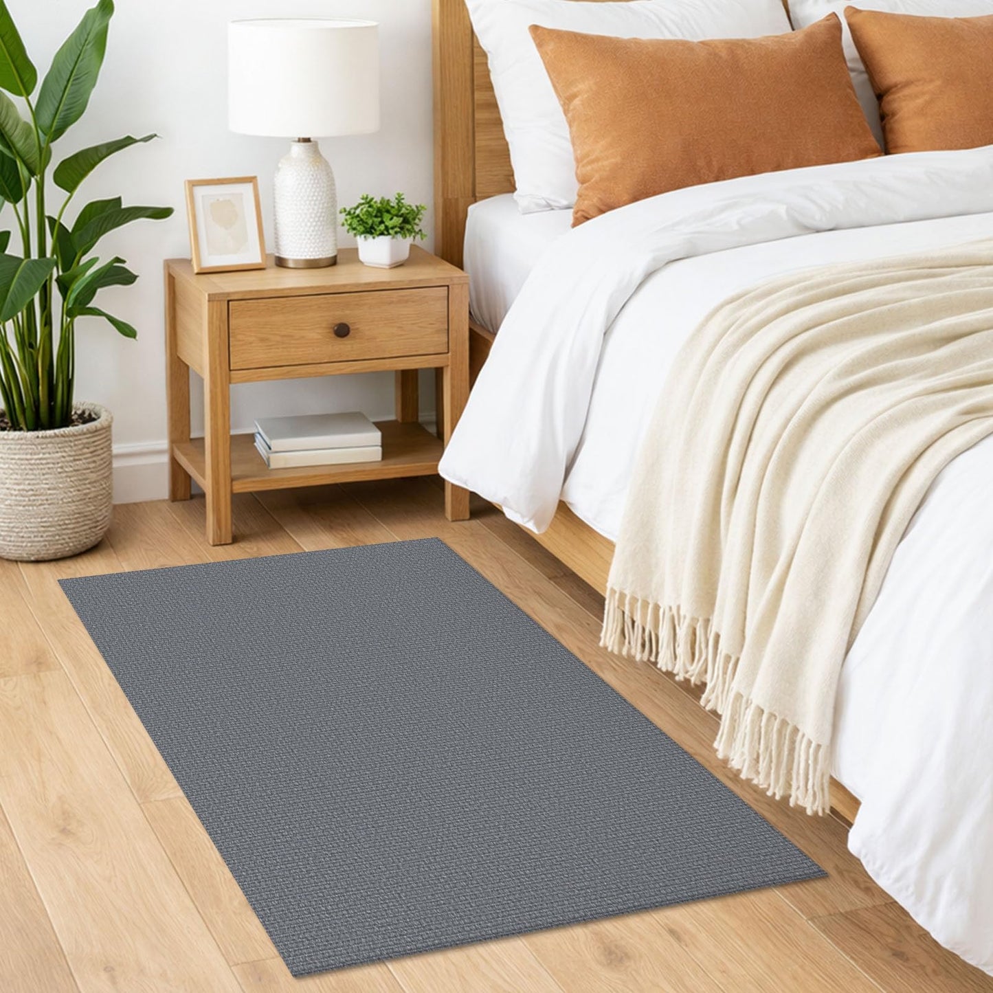 Lansny 2x3 Washable Area Rug Small Braided Cotton Entryway Rug with Non Slip Backing Kitchen Rugs Indoor Door Mat for Entrance Bathroom Foyer, Grey