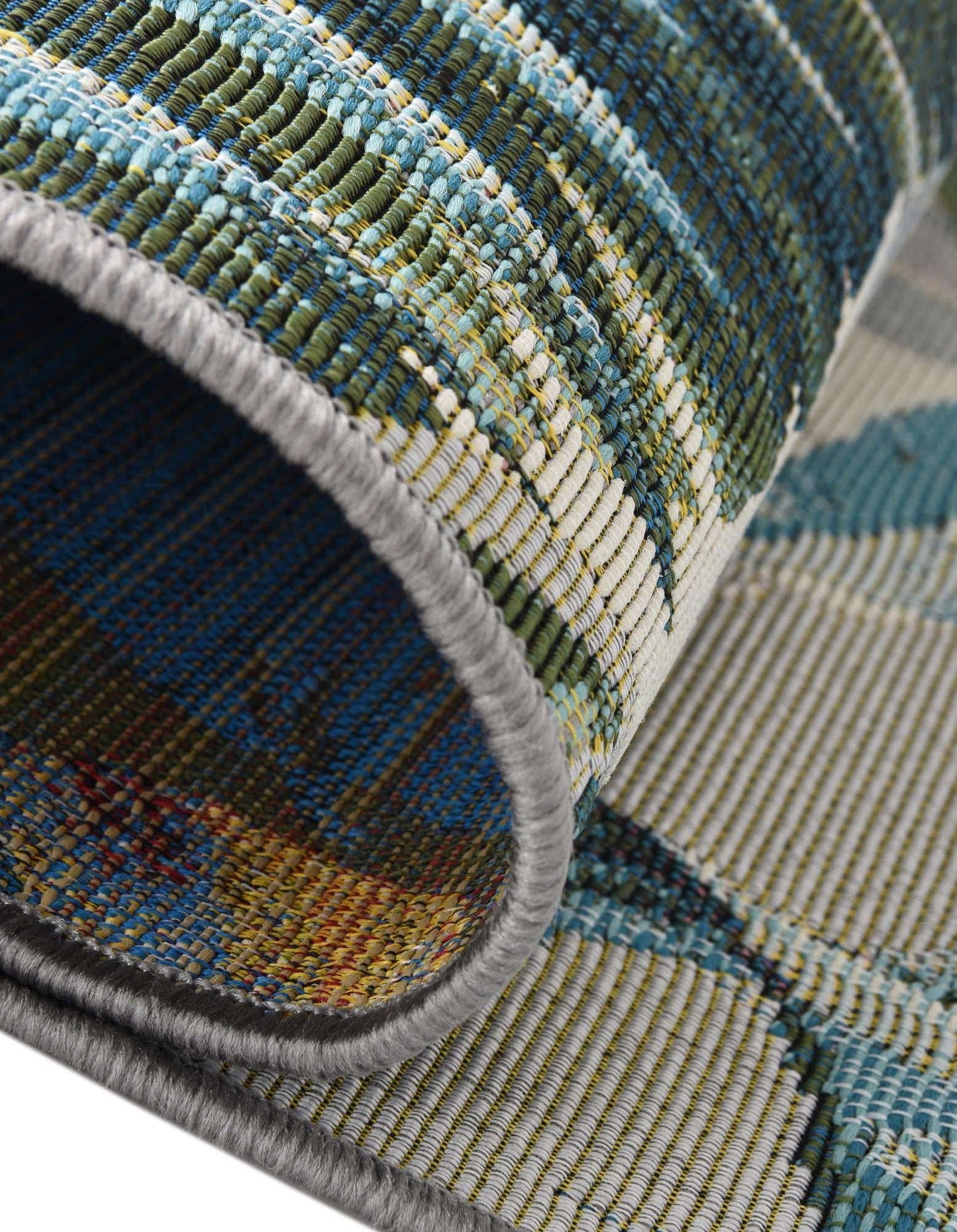 Unique Loom Outdoor Botanical Collection Area Rug - Kula (4' 1" Octagon Multi/Gray)
