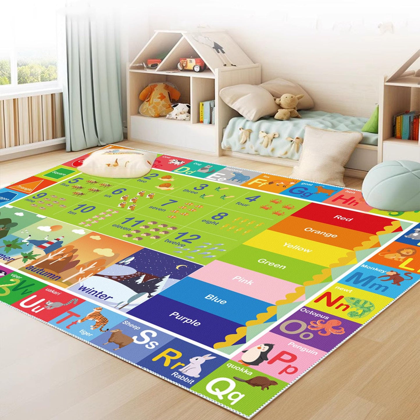 SXHYSM ABC Rug for Kids Playroom,Toddler Alphabet Mats Washable for Baby Area,Classroom,Play Room,Floor,Nursery(4×6ft /48×72in)