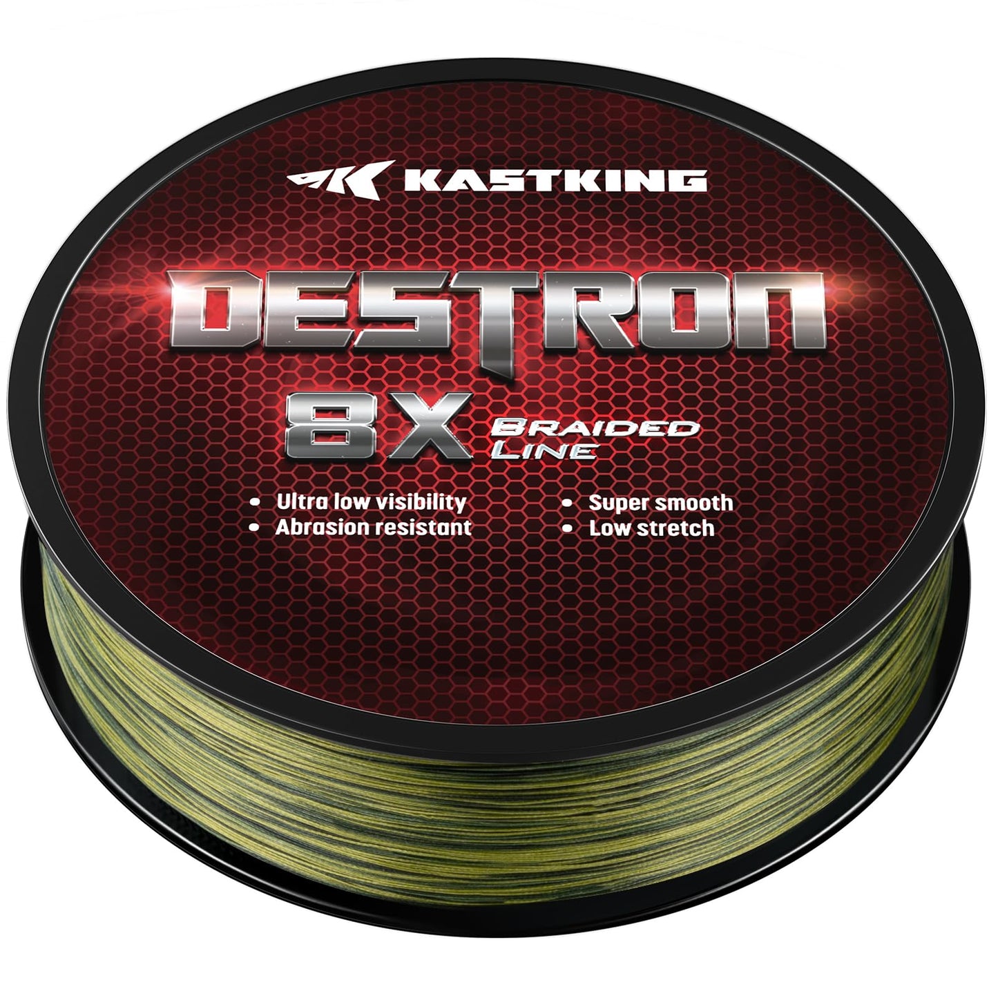 KastKing Destron Braided Fishing Line, Green Algae, 8 Stands, 6LB, 150Yds