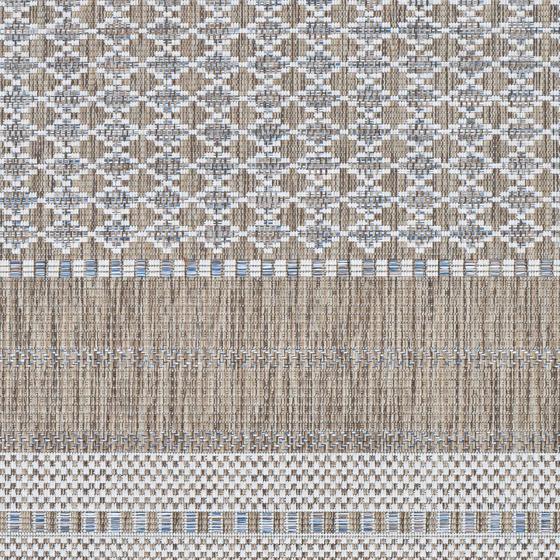 Couristan Charm Yukon 2'2" x 4'3" Indoor Outdoor Accent Rug - Twig Geometric Stripe, Hose Washable Flat Weave, UV-Protected, Patio Sunroom Living Room Dining Room
