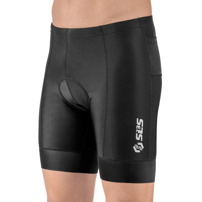 SLS3 Triathlon Shorts Mens – Tri Shorts Mens – 2 Pockets FRT – Designed by Athletes for Racing (Midnight Black, Medium)