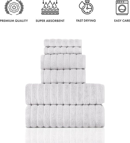 Classic Turkish Towels 6 Piece Heavy Duty Fast Drying Bath Sets Made