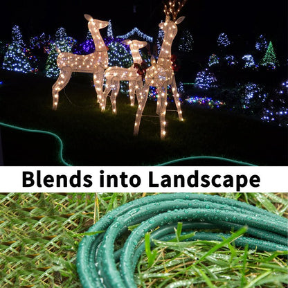 HUANCHAIN Indoor Outdoor Green Extension Cord 25 ft Waterproof, 16/3 Gauge Flexible Cold-Resistant Appliance Extension Cord Outside, 13A 1625W 16AWG SJTW, 3 Prong Electric Cable, ETL