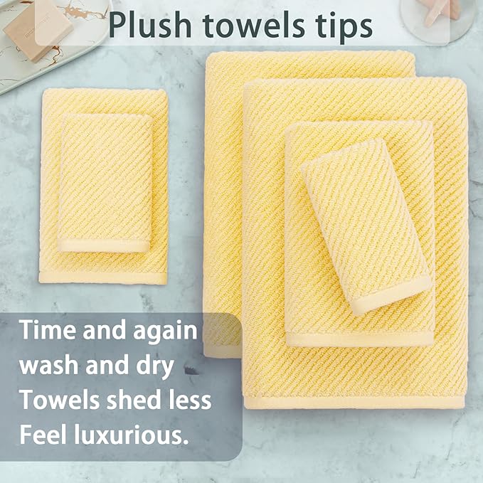 VOOVA & MOVAS Yellow Bath Towels