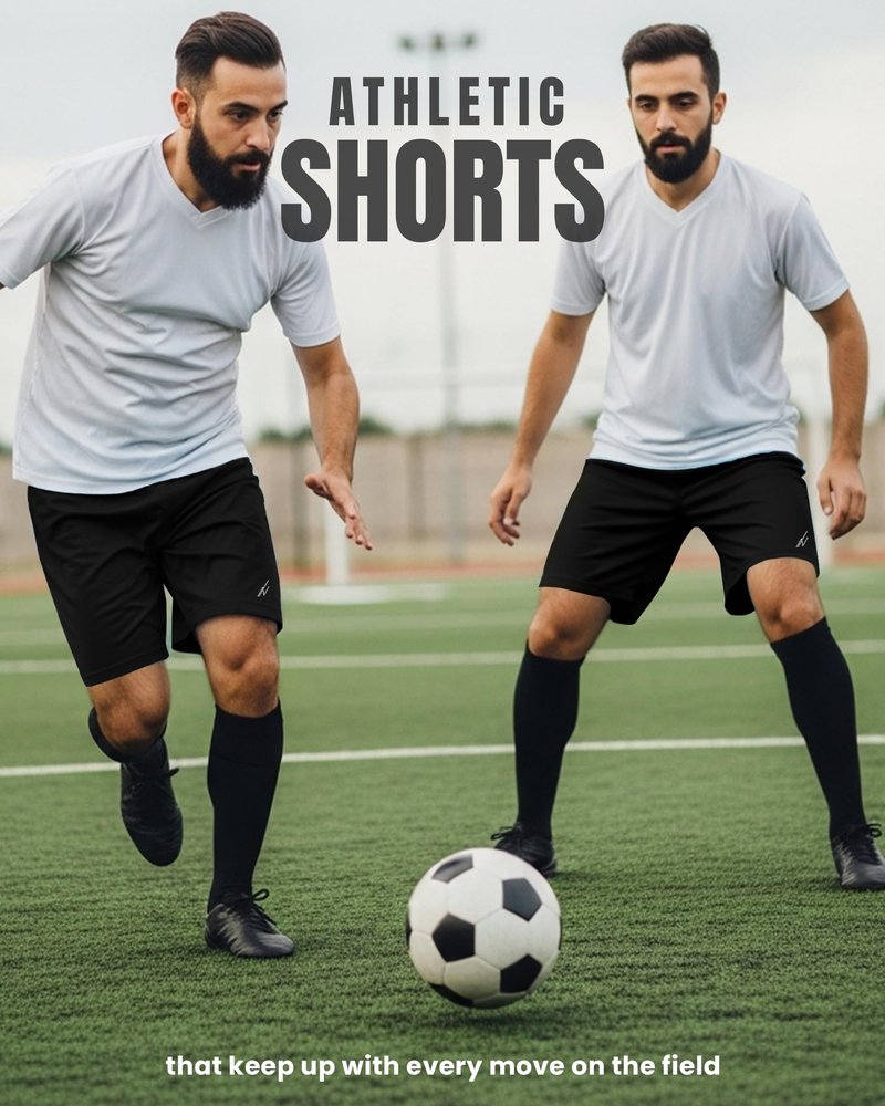 NY Threads Mens Athletic Shorts 2 Pack Quick Dry Lightweight Running Workout Gym Shorts with Pockets, Large, Black/Black