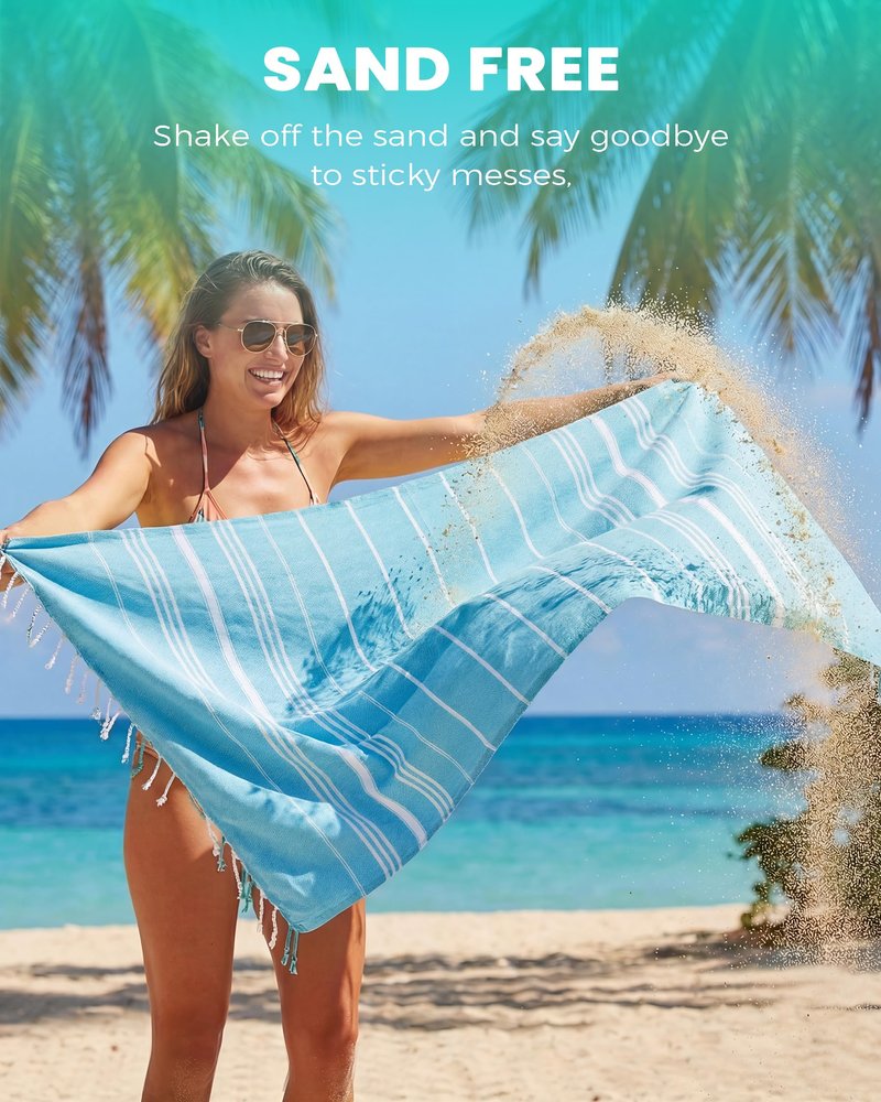 Antfuny Table Runner Boho Rustic, Turkish Beach Towel, Quick Dry, Sand Free, Extra Large Bath Towel, Lightweight for Adult Pool, Beach, Travel, Sandproof, Cute Compact Men Women Birthday Gifts