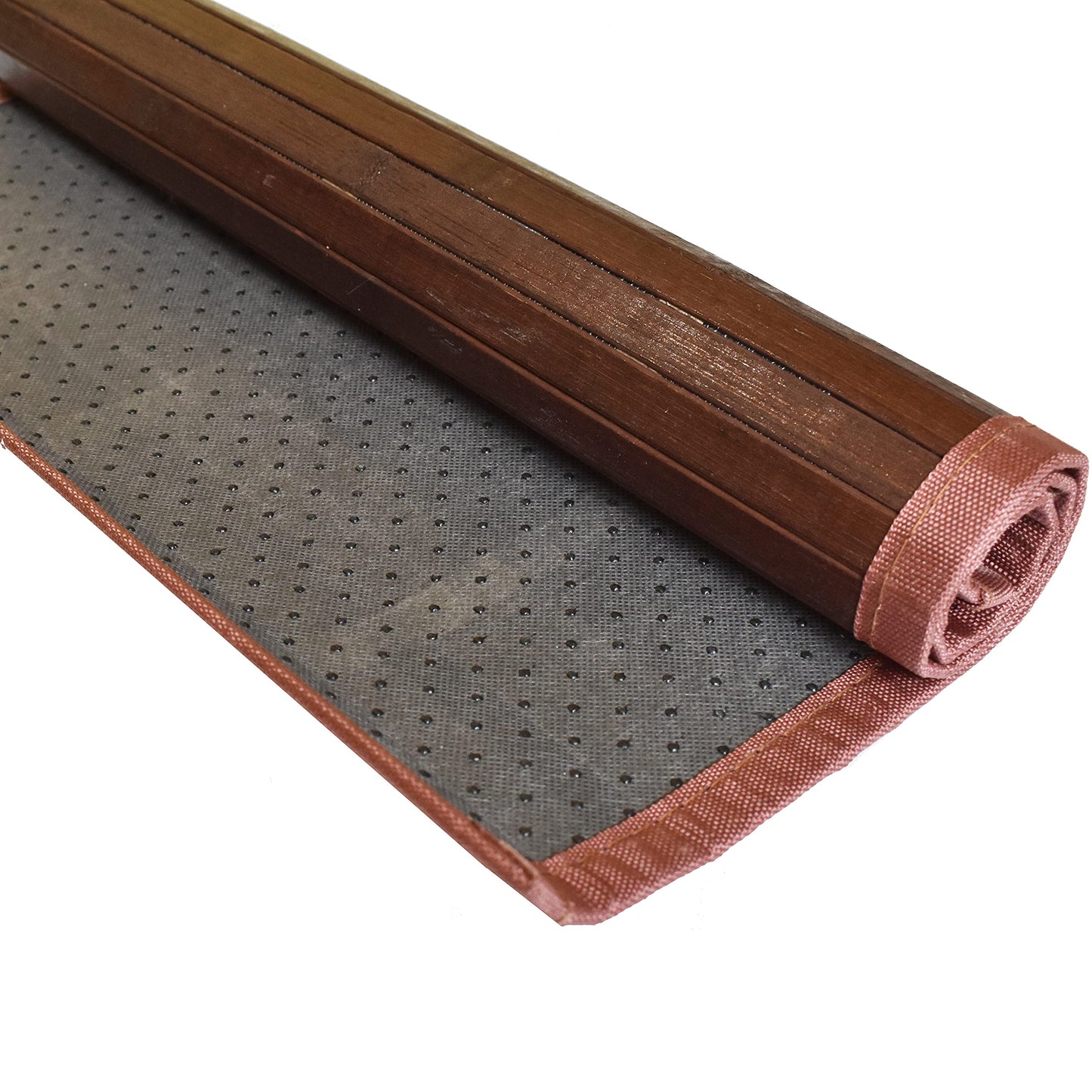 Queensell Bamboo Rug – Bamboo Bathroom Accessories Area Rug – Bath Mat – Bathroom Rugs – Runner Small Rug 17" x 24" Dark Brown